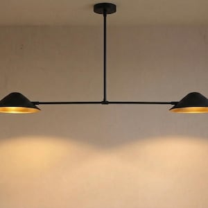 Modern Linear Chandelier Light Handmade Brass Ceiling Lamp | Luxury Kitchen Island Lighting