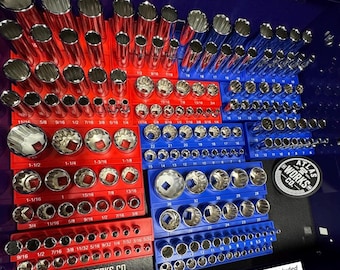 GEARWRENCH 89074 Compatible Socket Organizer, 1/4" 3/8" 1/2" Drive SAE Metric Master Set Tray Storage