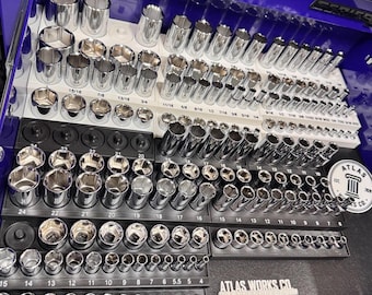 GEARWRENCH 89073 Compatible Socket Organizer, 1/4" 3/8" 1/2" Drive SAE Metric Master Set Tray Storage