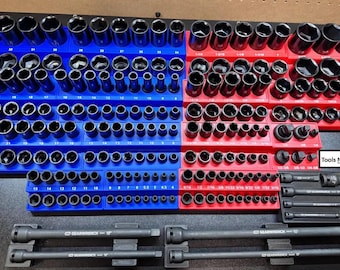 GEARWRENCH 89072 Compatible Impact Socket Organizer, 1/4" 3/8" 1/2" Drive SAE Metric Master Impact Tray Storage