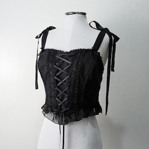 Dorotee Sweetlips - Black Slumber Elegant Gothic Lolita Soft Bustier Top | Custom Sizing Pre-order