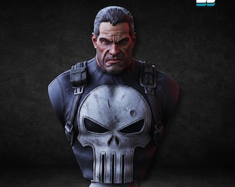 The Punisher Bust STL 3D Model (Pre Supported) (Digital Download)