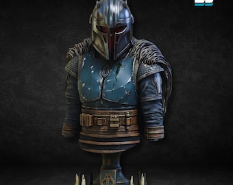 Busto da Armeira (com e sem suporte), modelo 3D em STL de Star Wars, Estátua da Armeira em STL, Arquivo STL digital, Impressão 3D da Armeira em STL