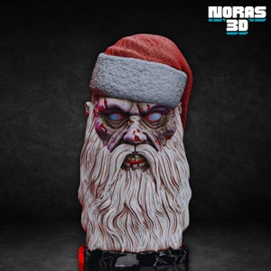 Bad Santa Bust 3D Print Model, Gritty Saint Nick Statue STL (Digital Download)