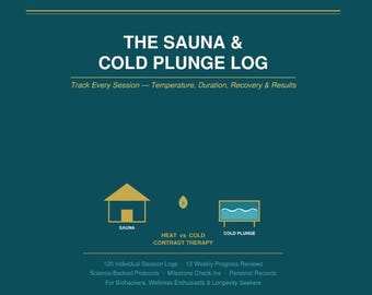 Registro di sauna e bagni freddi stampabile in PDF / Tracker di terapia caldo-freddo di 90 giorni / Registro delle sessioni con protocolli scientifici / Diario di biohacking