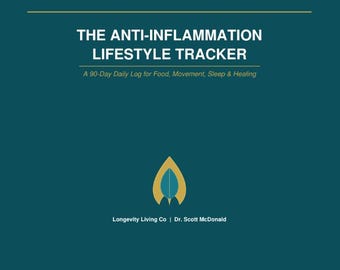 Tracker dello stile di vita antinfiammatorio in formato PDF stampabile / Diario giornaliero di 90 giorni per alimentazione, sonno, stress e sintomi / Agenda antinfiammatoria