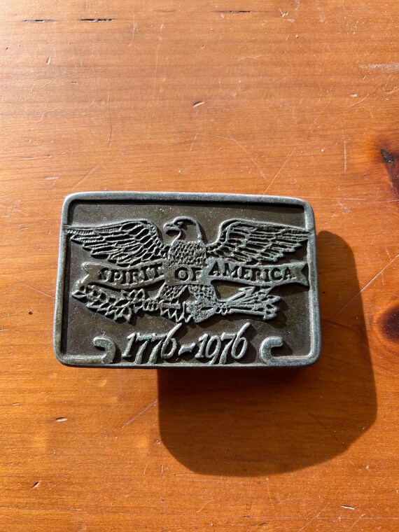 Belt Buckle Spirit of America 1776-1976 Bicentennial Eagle  display picture 3