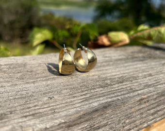 Hoop earrings, gold tone, large format