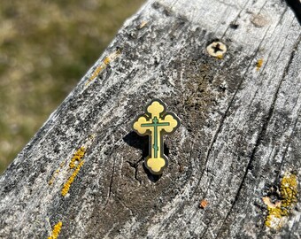 Cross pin, Conqueror’s Cross brooch Eastern Orthodox IC XC UC Jesus Christ King of Glory