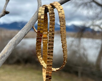 Chain necklace, Gold tone link, heavy