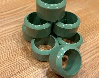 Napkin rings, pink mauve, Audrey, plastic, set of eight (8)