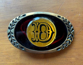 Belt buckle letter D solid brass