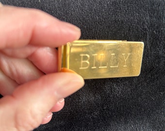 Money clip, Billy, gold tone metal