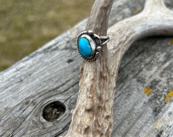 Ring, Silver and turquoise, size 6-7