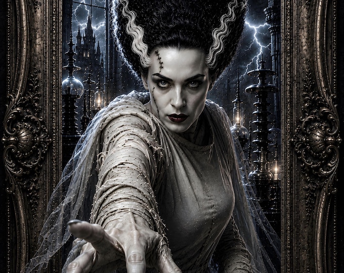 Featured listing image: Bride of Frankenstein Poster Print for Gothic Horror Decor