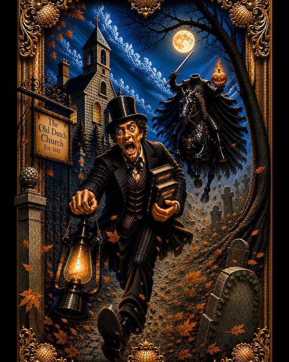 Headless Horseman Ichabod Crane Print for Gothic Wall Decor - Etsy