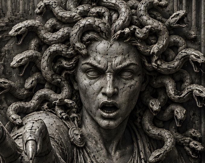 Featured listing image: Medusa Print for Greek Mythology Wall Art — Gorgon’s Awakening™