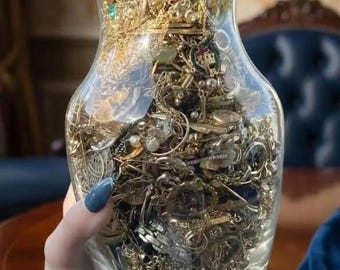 Frasco de joyería misterioso, regalo para ella, conjunto de joyería, surtido, paquete de joyería mixta seleccionada, paquete de joyería sorpresa, caja sorpresa de joyería