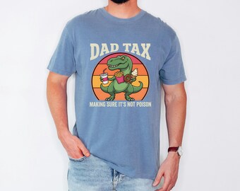 Retro T-Rex Dad Tax Shirt, Vintage Sunset Dinosaur Apparel, Funny Papa Tee