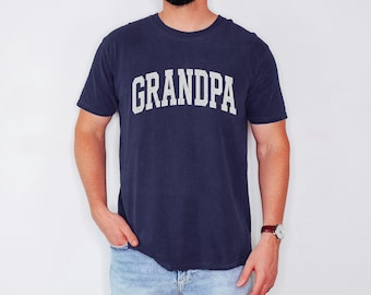Retro Grandpa Shirt, Distressed Collegiate Tee, New Papa Present