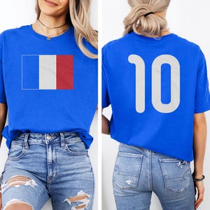 France #10 Jersey Style Hoodie, Unisex Football Soccer Apparel afbeelding 1