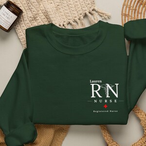 Personalized RN Nurse Sweatshirt, Registered Nurse Gift, Custom Registered Nurse Pullover, RN Graduation Gift