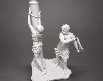 Scourging of Christ Statue with Roman Soldier and Column