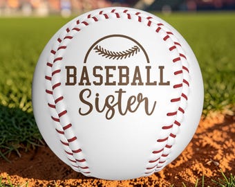 Baseball Sister Engraved Baseball Ball Gift for Sister Custom Baseball Gift Personalized Baseball Laser Engraved Keepsake