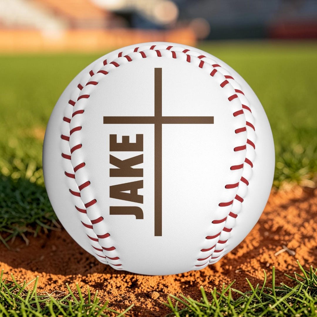 Personalized Christian Baseball Cross With Name Engraved Baseball Ball ...