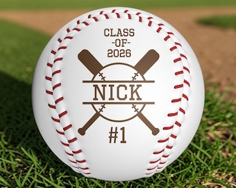 Class Of 2026 Baseball Engraved Baseball Ball Personalized Baseball Gift Custom Name Number Baseball Graduation Gift Keepsake