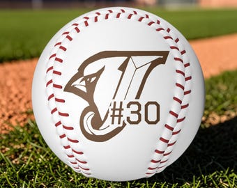 Personalized Engraved Baseball Ball Custom Number Baseball Team Logo Baseball Gift Player Gift Laser Engraved Baseball Keepsake