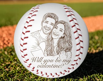 Custom Engraved Photo Baseball Personalized Baseball Ball Couple Gift Romantic Gift for Him Valentine Gift Anniversary Gift Custom Baseball