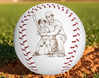 Personalized Engraved Baseball Ball Father Son Gift Custom Name Baseball Laser Engraved Keepsake Fathers Day Gift Baseball Dad Gift