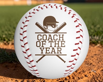 Coach Of The Year Engraved Baseball Ball Gift for Coach Personalized Baseball Gift Custom Baseball Laser Engraved Keepsake