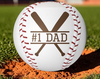 Engraved Baseball #1 Dad Gift Custom Baseball Ball Fathers Day Gift Personalized Baseball Dad Gift Laser Engraved Keepsake