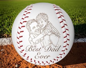 Best Dad Ever Engraved Baseball Ball Gift for Dad Custom Baseball Gift Personalized Baseball Laser Engraved Keepsake