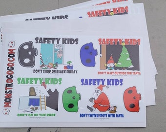 Holiday Safety Kid Sticker Sheet