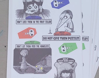 HORROR Safety Kid Sticker Sheet 1