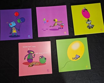 All 5 Robots and Balloons prints