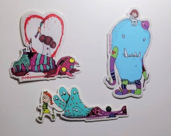 MONSTERS & GIRLS sticker set