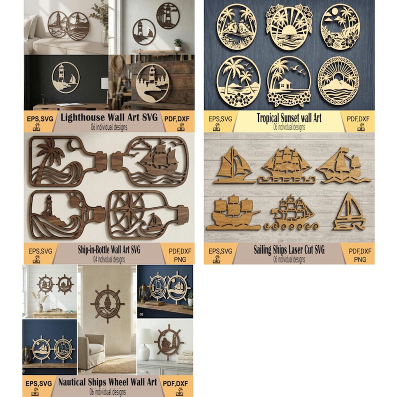 Scene Cutter Clacking Layered Mountain Wall Decor SVG Bundle, Forest Bear Scene, Laser Cut ...