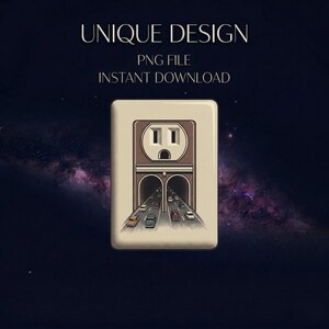 Cyber Urban Grafik | Wandsteckdose Landstraße | T-Shirt Sweatshirt Tasche | Digital Download transparenter Hintergrund