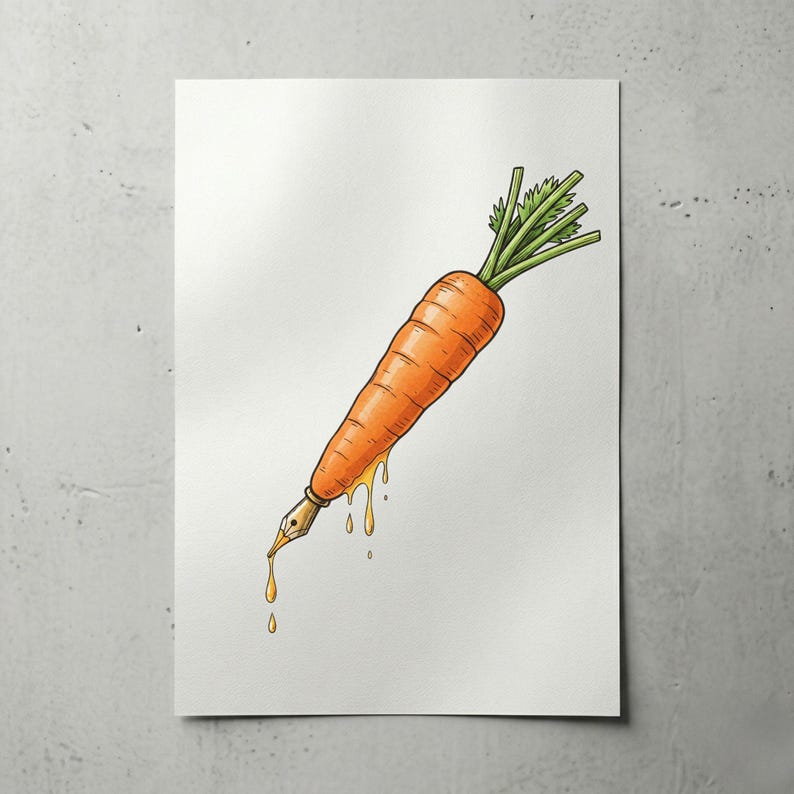 DTF Transfer PNG | Creative Carrot Pen Illustration | Streetwear Tshirt ...