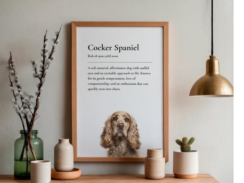 Cocker Spaniel Definition Print, Dog Lover Gift, Funny Dog Wall Art ...