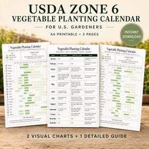 USDA Zone 6 Vegetable Planting Calendar, Planting Schedule Printable ...