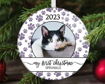 Cat's First Christmas Ornament, Kitten's First Christmas, Cat Christmas Gift, Gift for Cat Owner, Cat Mom, My First Chrismas