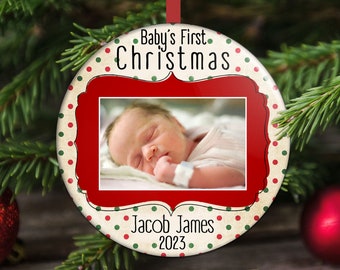 Baby's First Christmas Ornament 2023, Personalized Christmas Ornament, First Christmas Gift, New Baby Ornament, Baby Christmas Gift