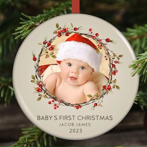 Baby's First Christmas Ornament 2023, Personalized Christmas Ornament, My First Christmas Gift, New Baby Ornament, Baby Christmas Gift