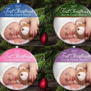 Baby's First Christmas Ornament 2023, Personalized Christmas Ornament, First Christmas Gift, New Baby Ornament, Baby Christmas Gift image 2