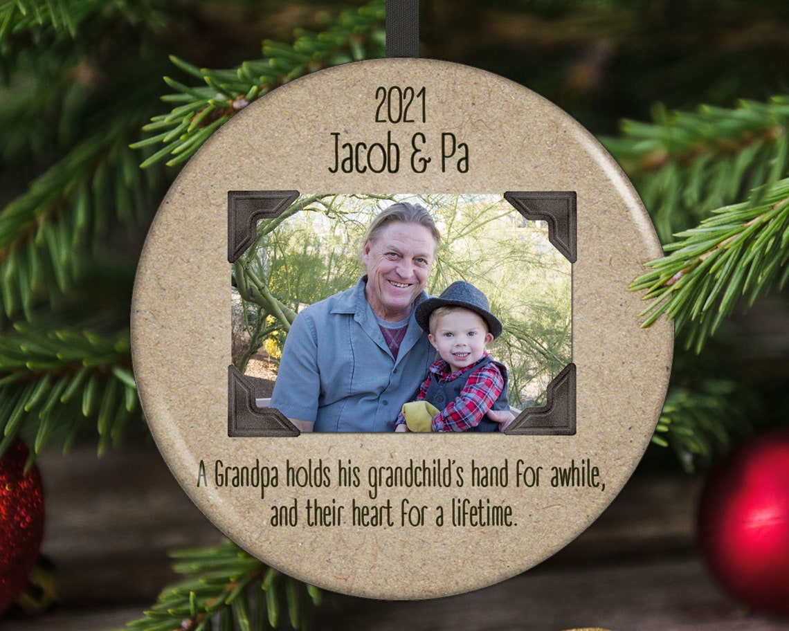 Grandpa Christmas Ornament Gift for Grandpa Grandfather Etsy